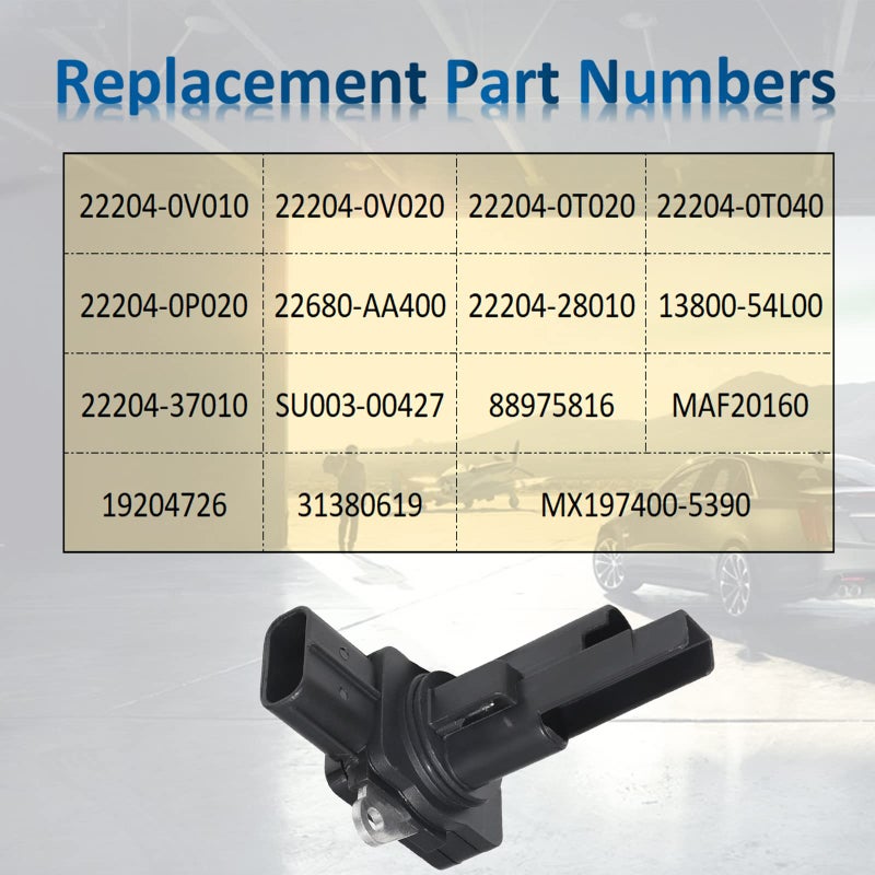 MANATEE 22204-0V010 Mass Air Flow Sensor Compatible with 2010-2020 Toyota Camry Corolla Sienna 4Runner Prius, Lexus CT200H RX350 HS250h GS350, Scion TC, 22204-0V020 22204-28010 MAF Meter Sensor - Image 2
